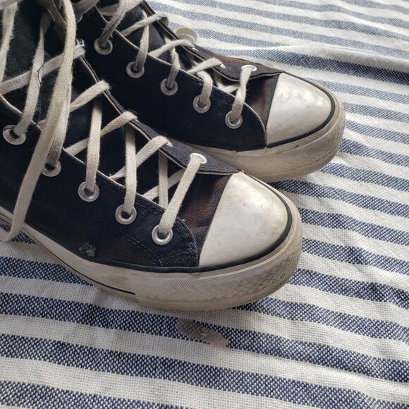 Converse Chuck Taylor All Star Hi Top Platform Sneakers Shoes Women's 8 Black - Picture 5 of 9